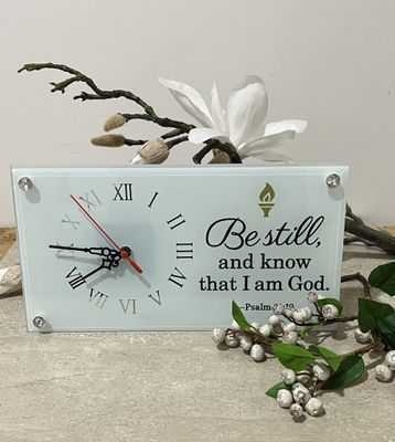 Be Still and Know Inspirational Table Clock 8x12 inches Be Still and Know Inspirational Table Clock 8x12 inches
