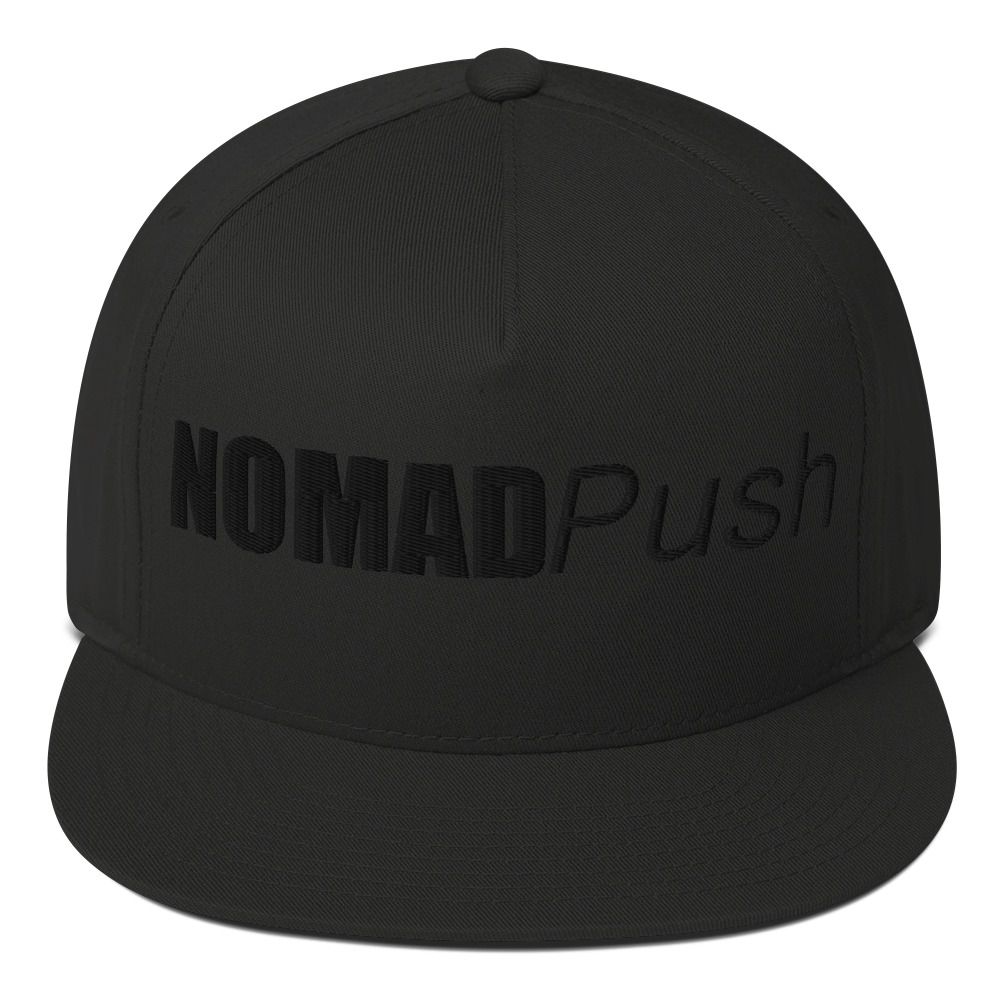Text Logo Back on Back Flat Bill Cap