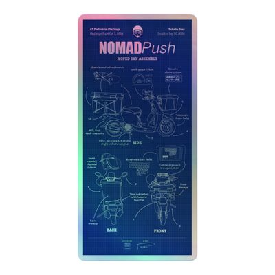 Moped-san Assembly Holographic sticker
