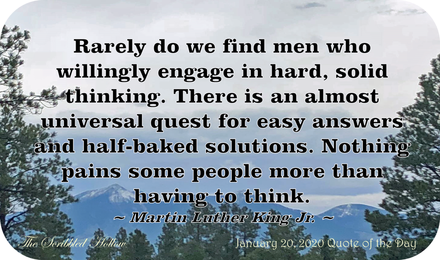Hard, solid thinking Magnet - Jan 20th Quote