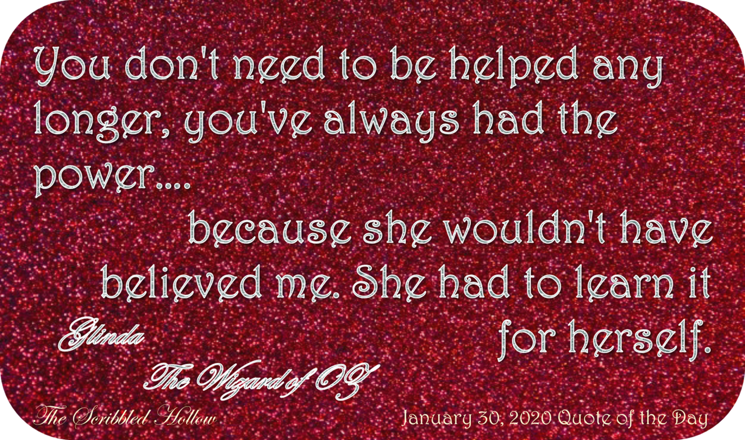 Ruby Shoes magnet - Jan 30th Quote