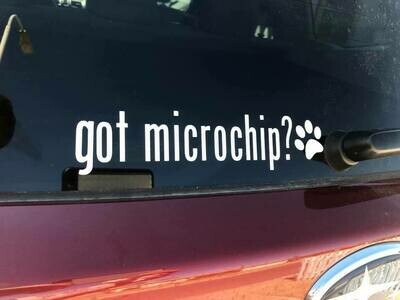 Got Microchip? w/Paw vinyl sticker