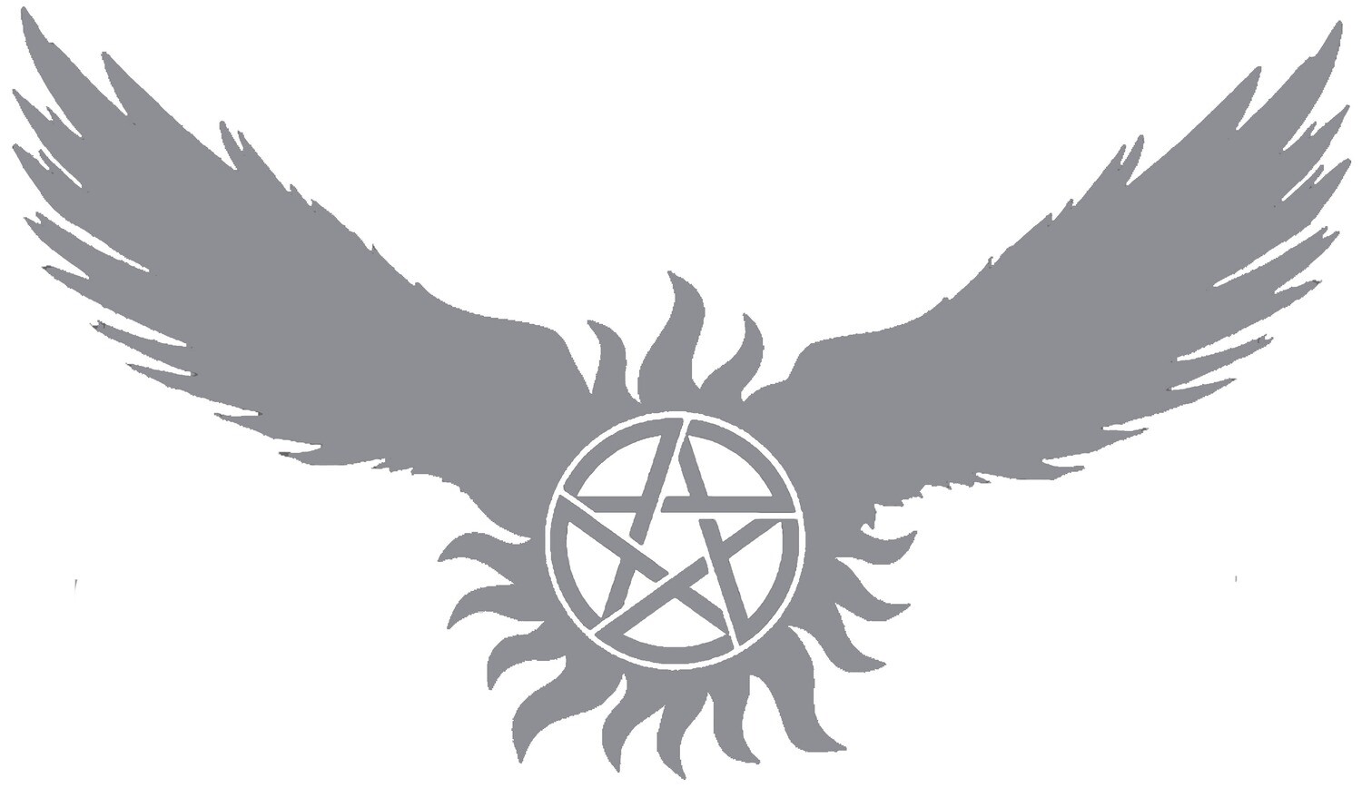 Angel Wings with Antipossession Tattoo Vinyl Sticker Angel Wings with Antipossession Tattoo Vinyl Sticker