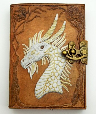 Two-Tone Dragon Embossed Leather Journal