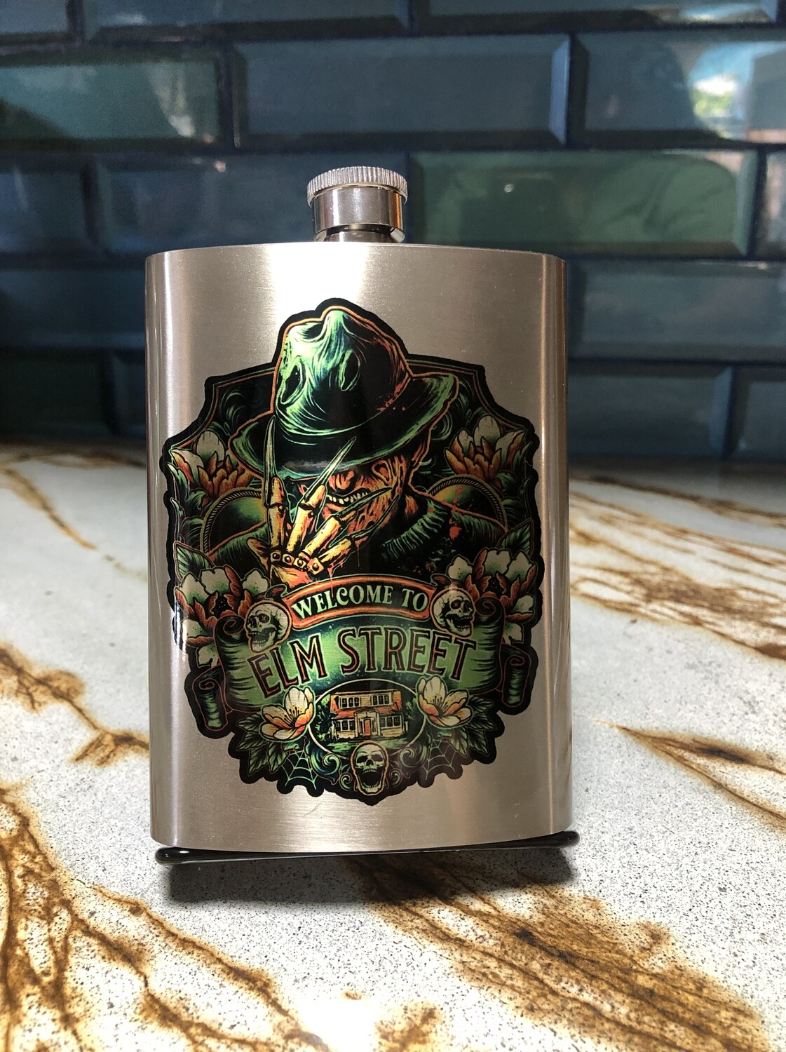 Welcome to Elm Street Freddy Krueger Flask