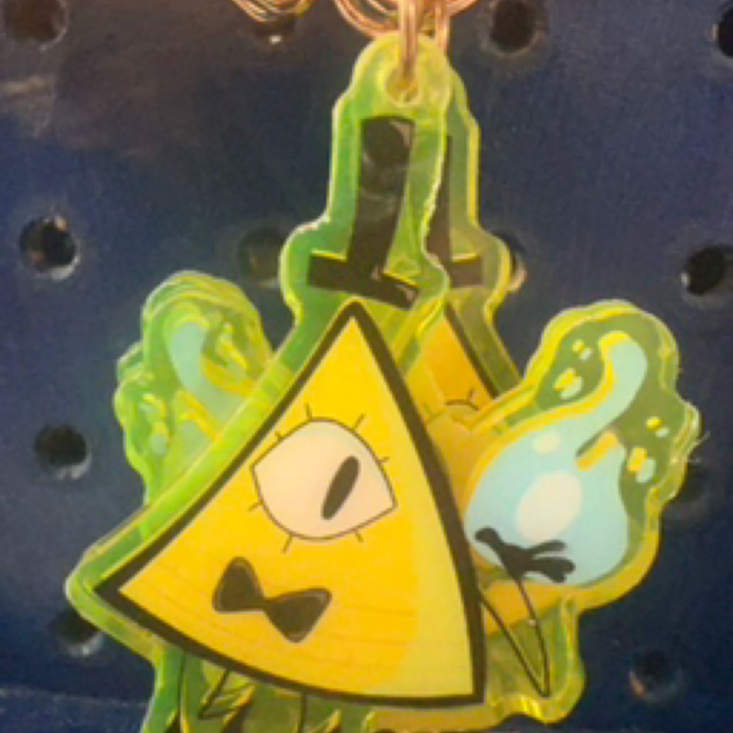 Bill cipher cypher 2.5 in keychain gravity falls yellow