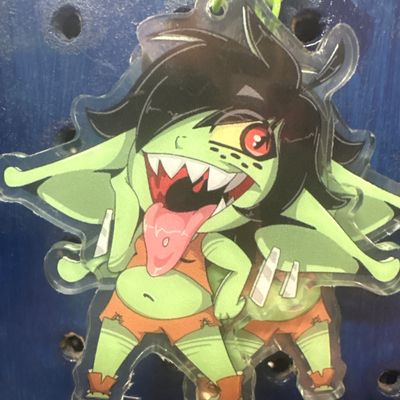 Greta the goblin 3 in keychain green dnd 