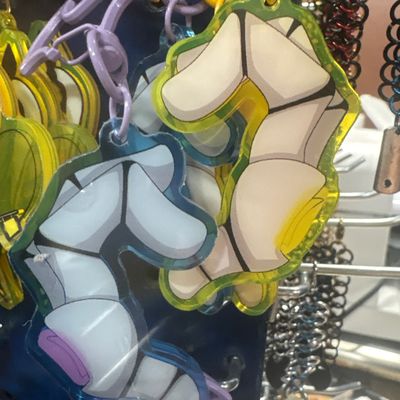 N and uzi murder drones pairing 2.5 in keychain set blue yellow  