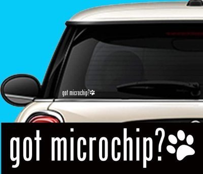 Got Microchip? w/Paw vinyl sticker