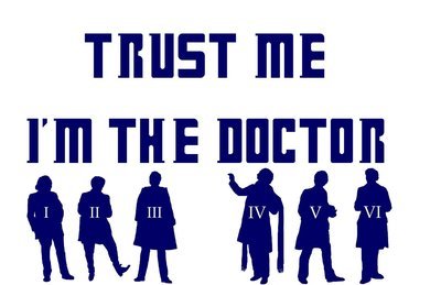 Trust Me, I&#39;m the Doctor with 6 Doctors Vinyl Sticker