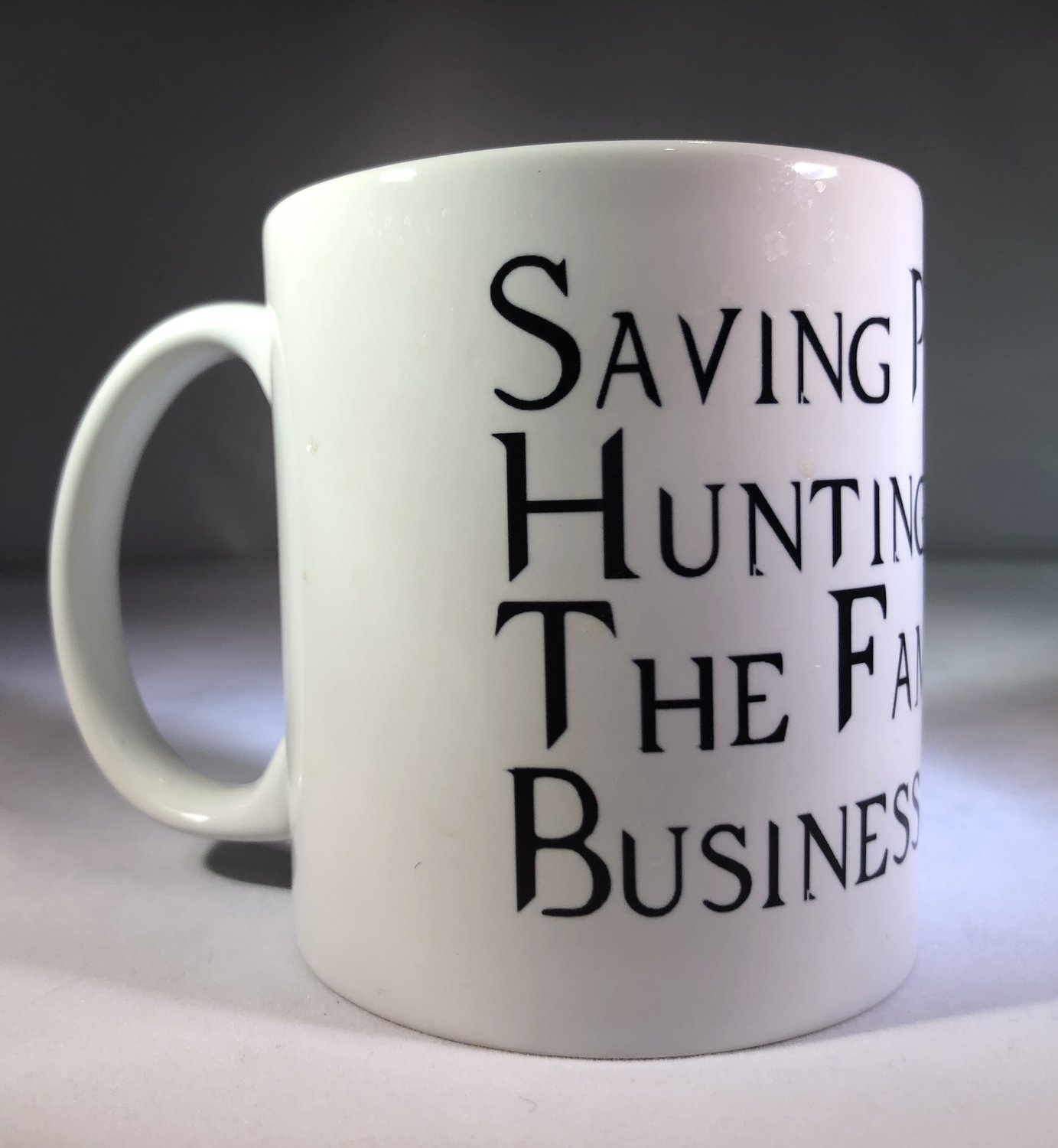 Saving People, Hunting Things, the Family Business w/Baby Mug
