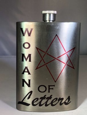 Woman OR Man of Letters Flask w/Unicursal Hexagarm