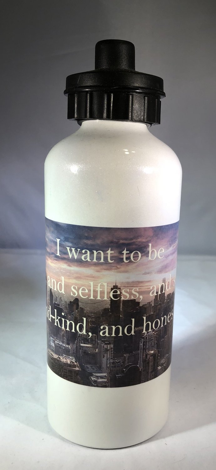 Divergent Quote: I want to be brave.... Water Bottle