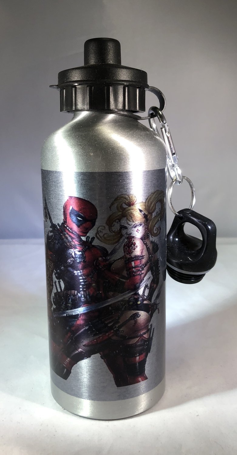 Deadpool & Harley Quinn Water Bottle