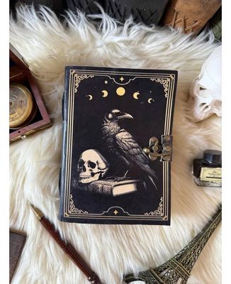 Raven Book of Shadows Leather Journal Gothic Journal Diary