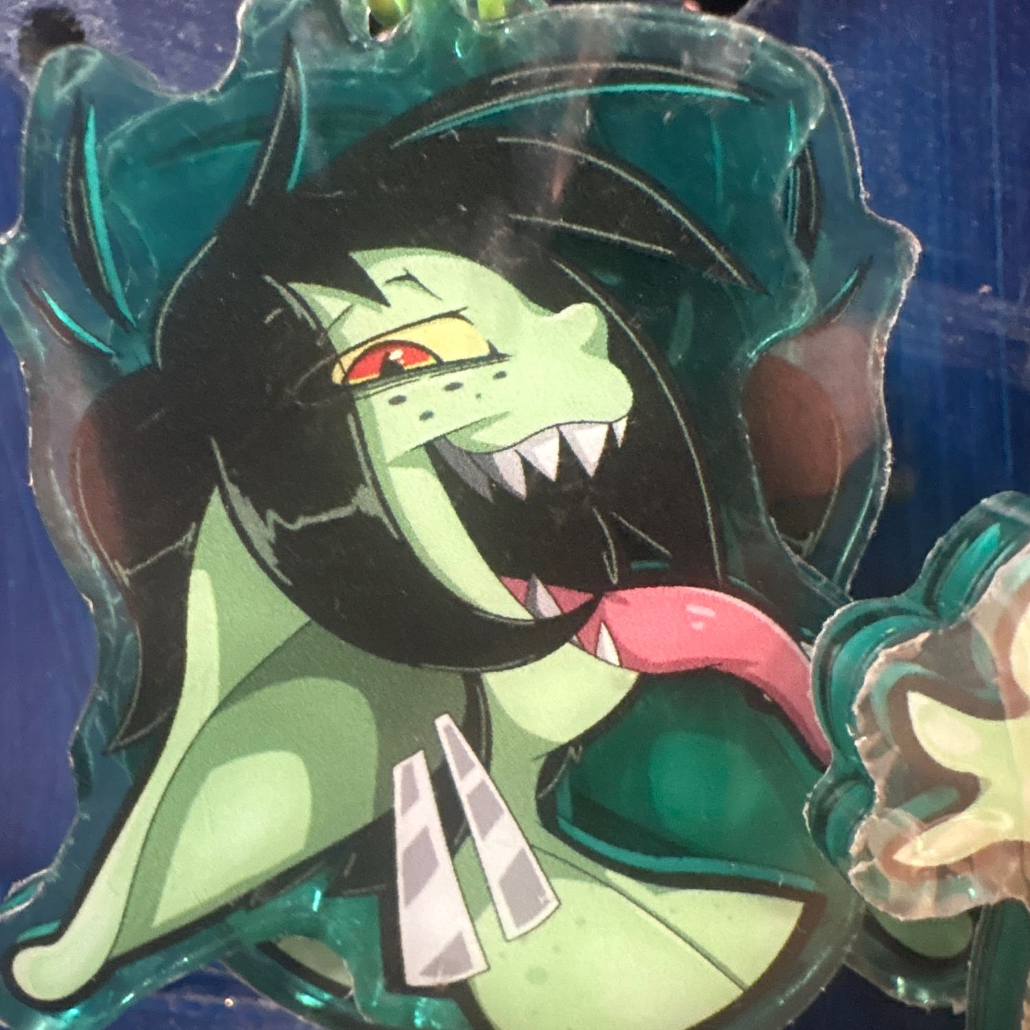 Greta goblin side shot 2.5 in keychain green