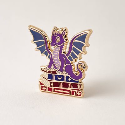 Dragon Fantasy Book Pin - Literary Gifts, Fantasy Gifts