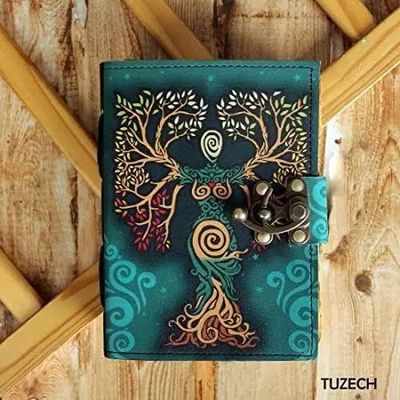 Tree of Lady Leather Journal with Lock – Handmade Diary