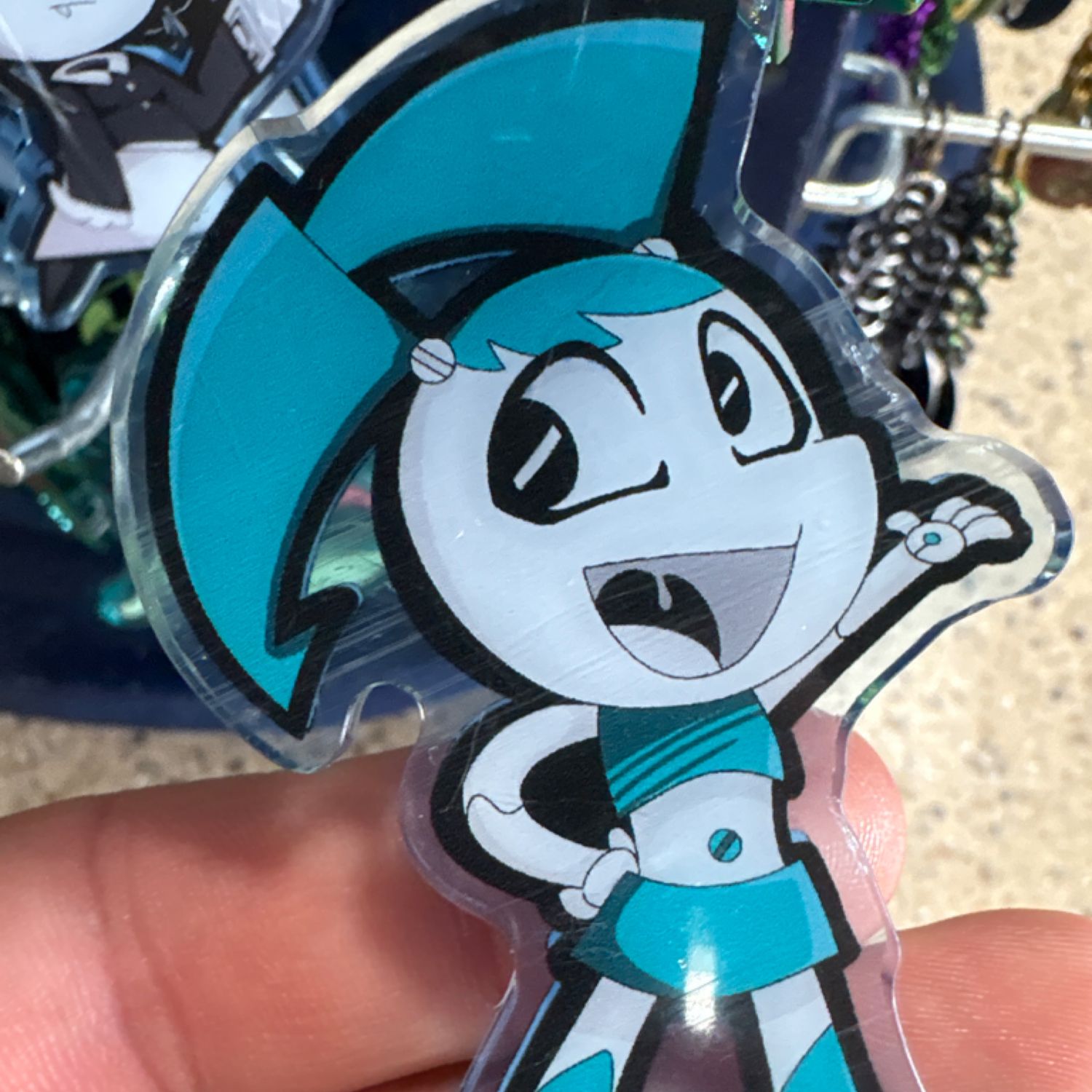 Xj9 jenny wakeman 3” keychain blue red