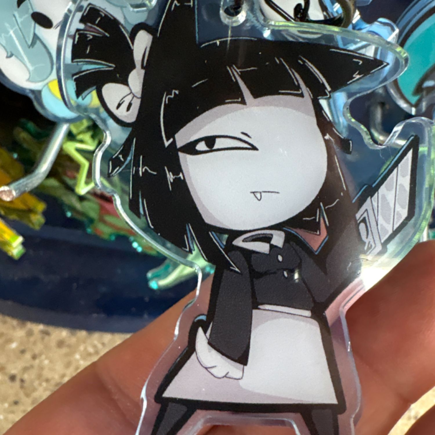 Miss Bloomie fpe 3”keychain black white