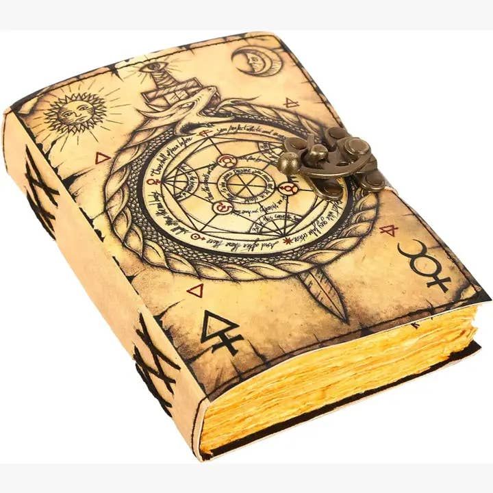 Book of Spells Leather Journal – Vintage Gothic Notebook