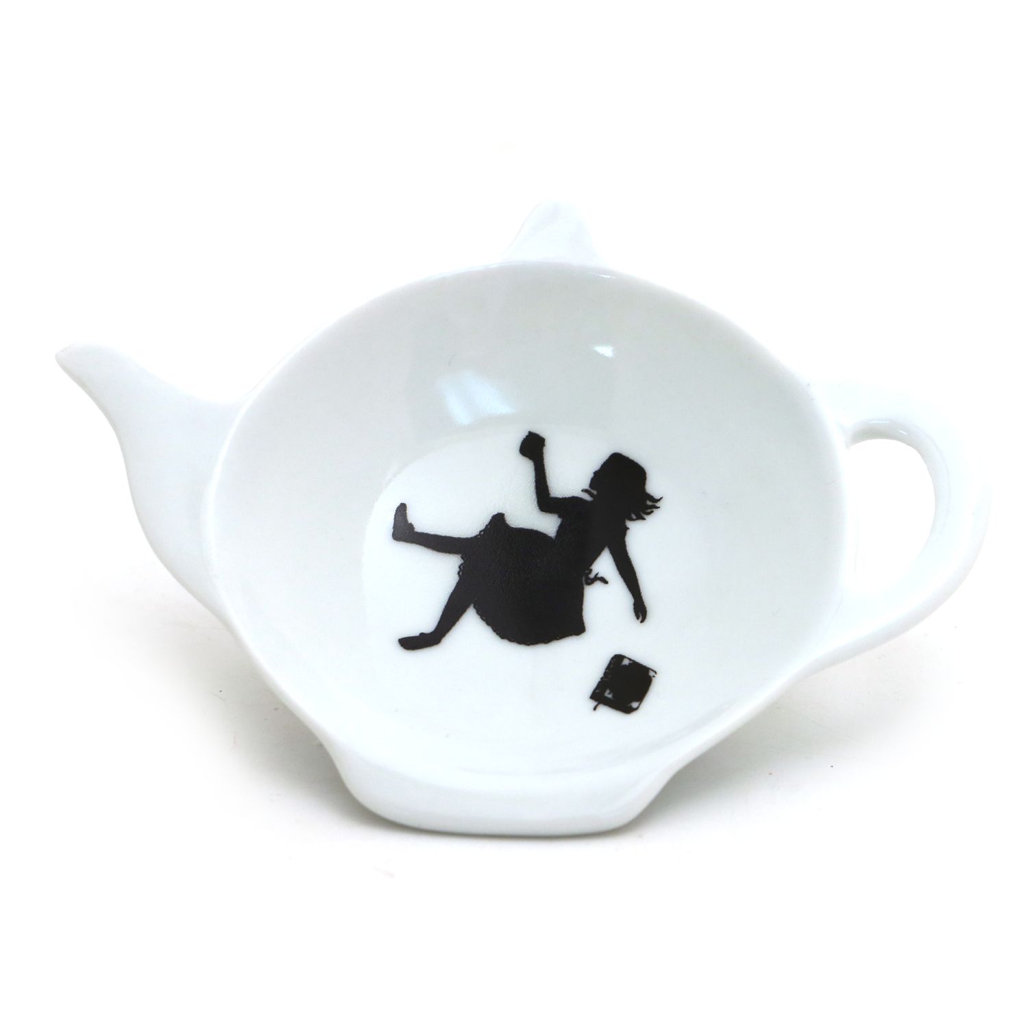 Alice in Wonderland teabag holder, teapot shaped tea bag dis