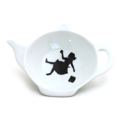 Alice in Wonderland teabag holder, teapot shaped tea bag dis