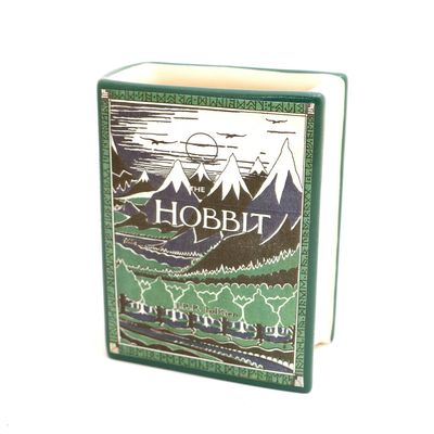 The Hobbit, book shaped pencil holder, decoupaged, vase