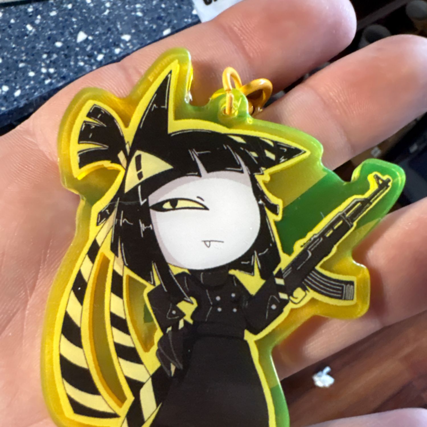 Bloomie  danger yellow keychain 
