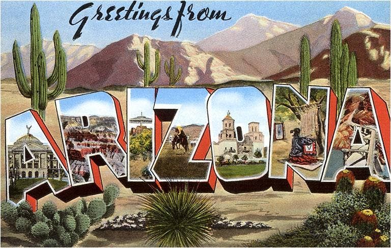 Postcard AZ-256 Greetings from Arizona
