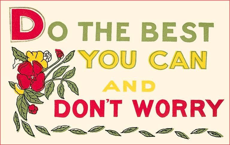 Postcard SQ-123 Do Your Best, Don't Worry