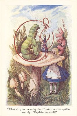 Postcard KF-763 Alice in Wonderland, Caterpillar on Mushroom