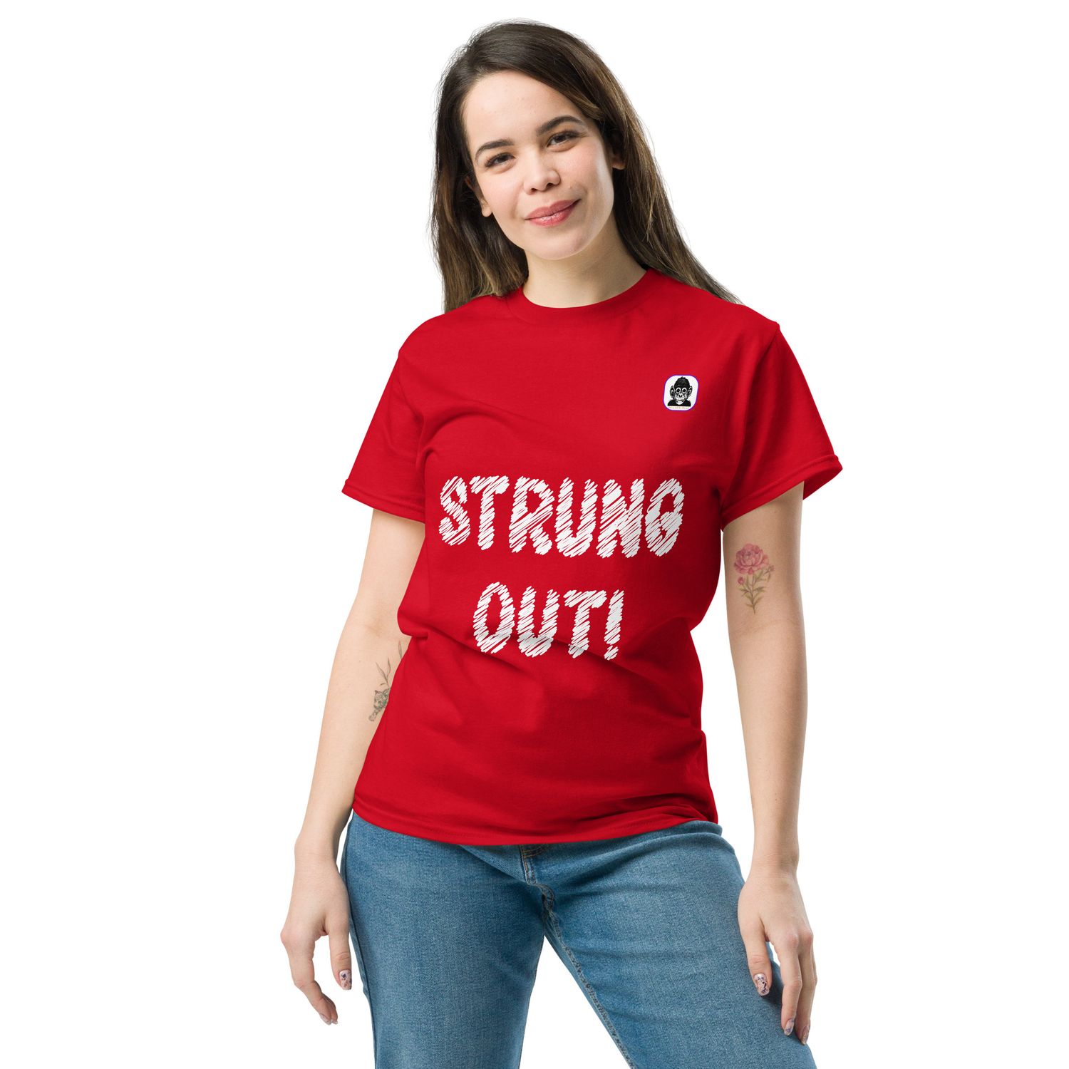 STRUNG OUT! - white print Unisex classic T-Shirt