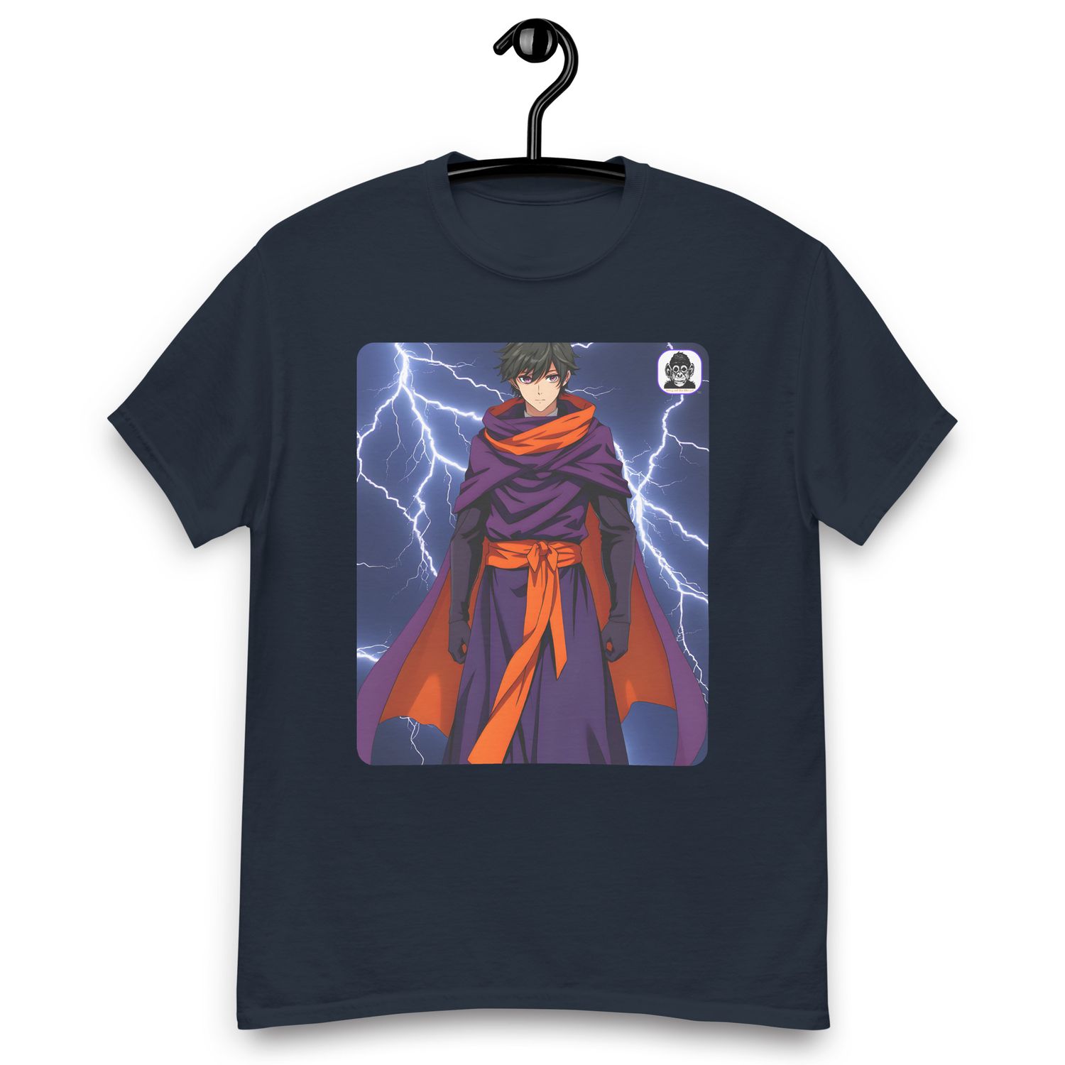 Lightning with black haired robed guy Unisex classic Anime T-shirt