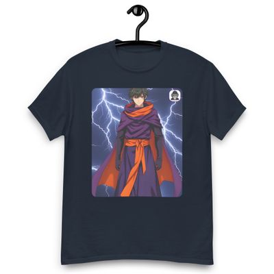 Lightning with black haired robed guy Unisex classic Anime T-shirt
