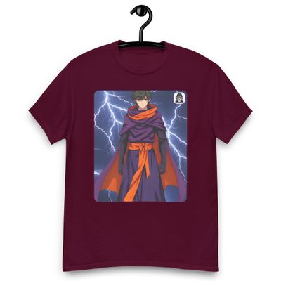 Lightning with black haired robed guy Unisex classic Anime T-shirt
