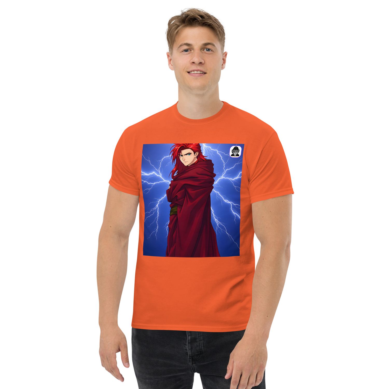 Male Redhead maroon robe with lightning Unisex classic Anime T-Shirt