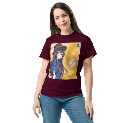 Black hat, Blue Dress, yellow swirl Unisex classic Anime T-Shirt