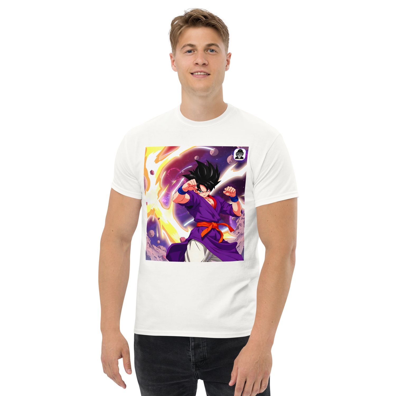 Black hair purple red explosion Unisex classic Anime T-Shirt