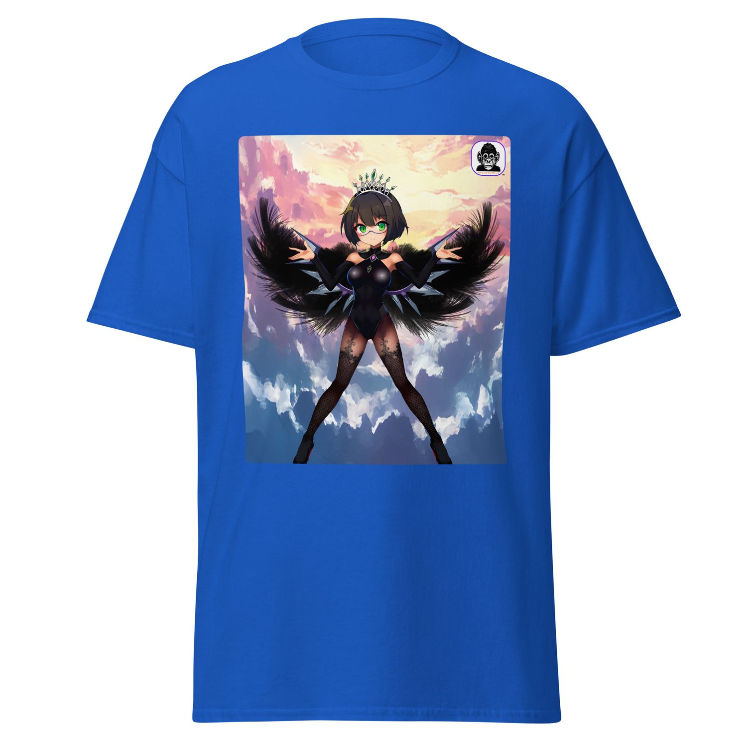 Black hair, body suit, stockings and wings Unisex classic Anime T-Shirt