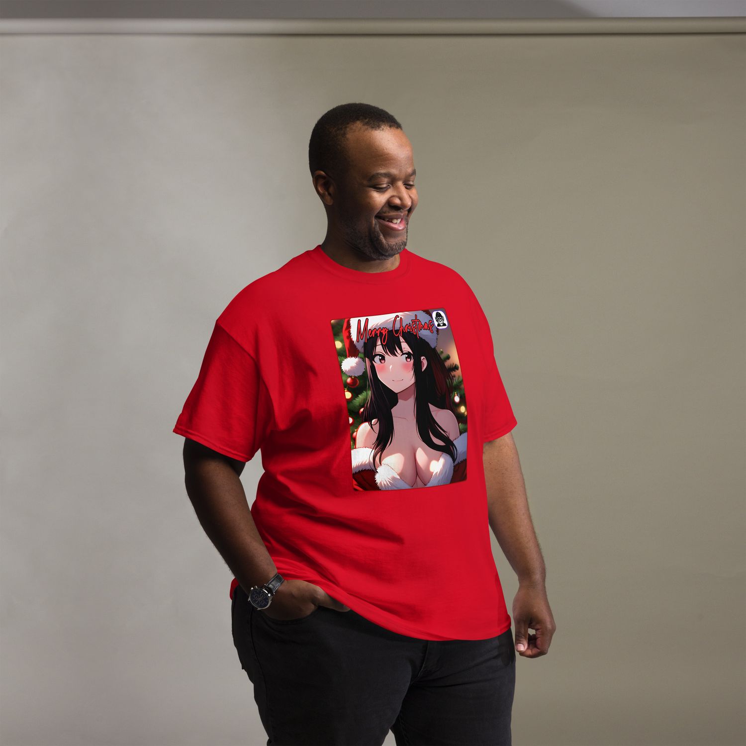Merry Christmas brunette Unisex classic Anime T-Shirt