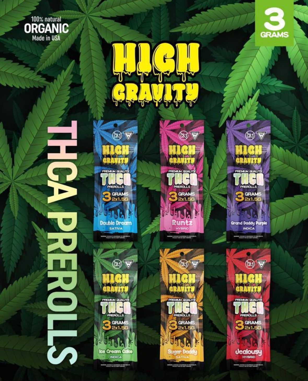 High Gravity Pre Roll  3ct 10pk