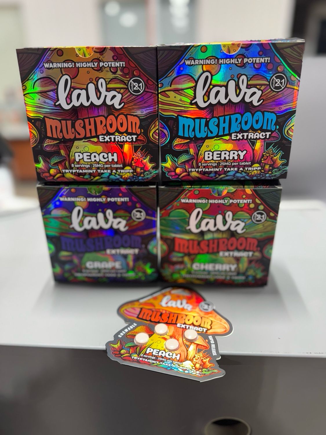 Lava Mushroom Tablets 25mg 4ct 10pk