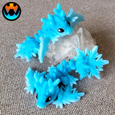 Tiny Winter Wyvern Dragon Fidget Toy Articulated Snow Ice Fantasy Gift