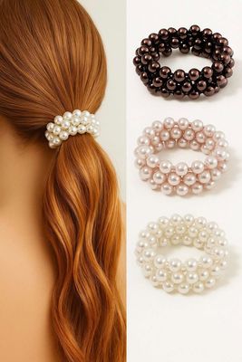 Pearl Scrunchies- 3 pk