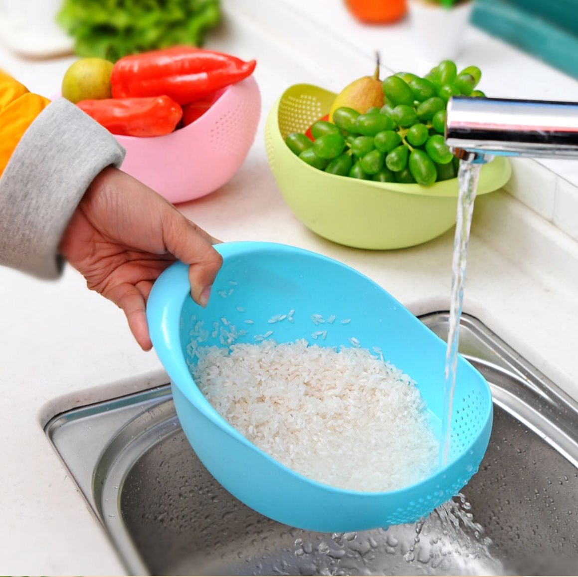 Rice strainer/ fruit strainer- (2 pcs)