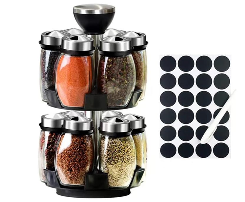 Spinning Spice Rack+Free Jars + Free Labels