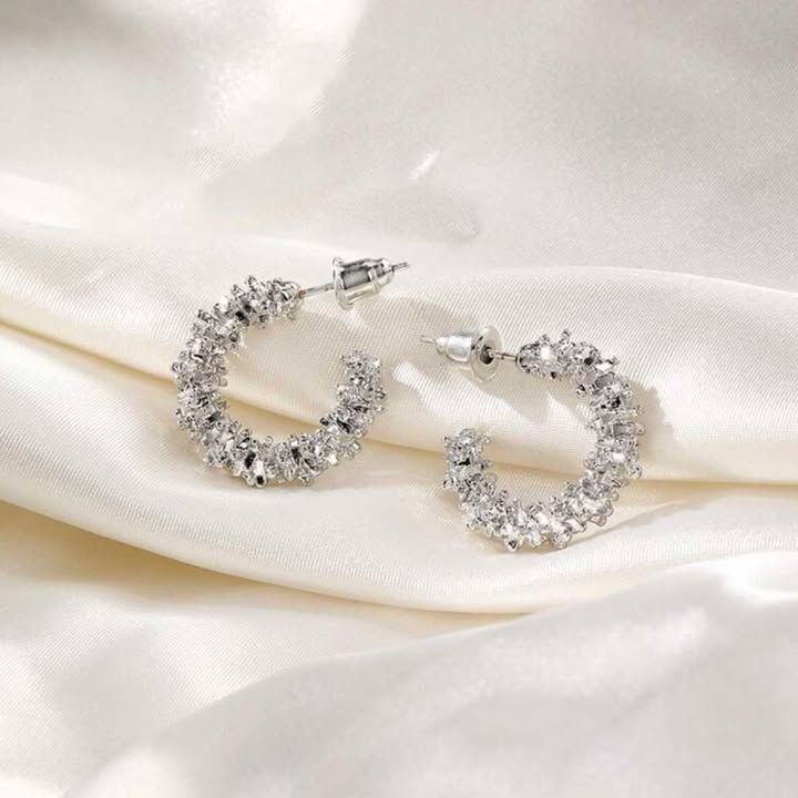 Small Half Hoop Statement Earrings