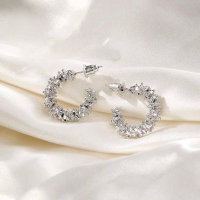 Small Half Hoop Statement Earrings