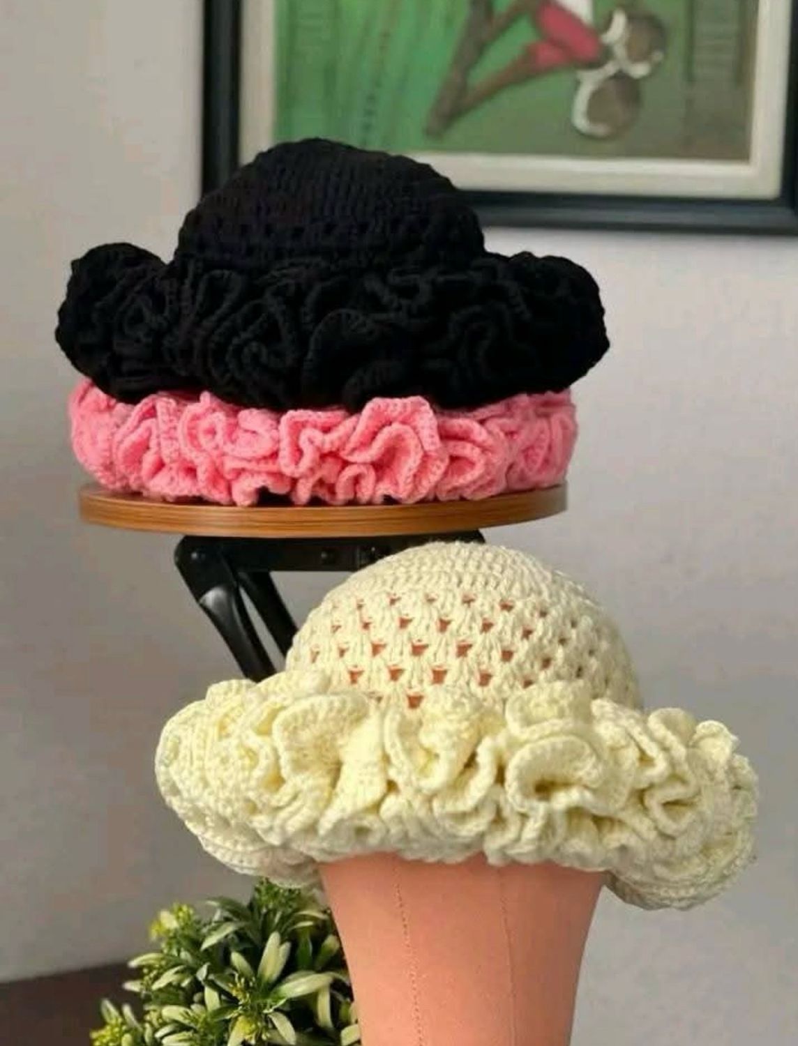 Crochet Ruffle hat- Made In Guyana